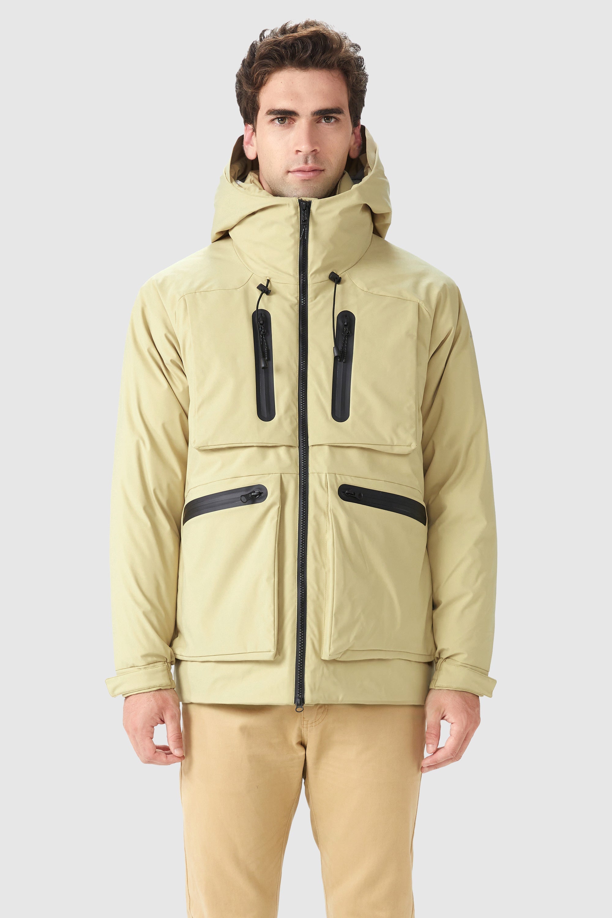 Multi-pockets Hooded Down Jacket