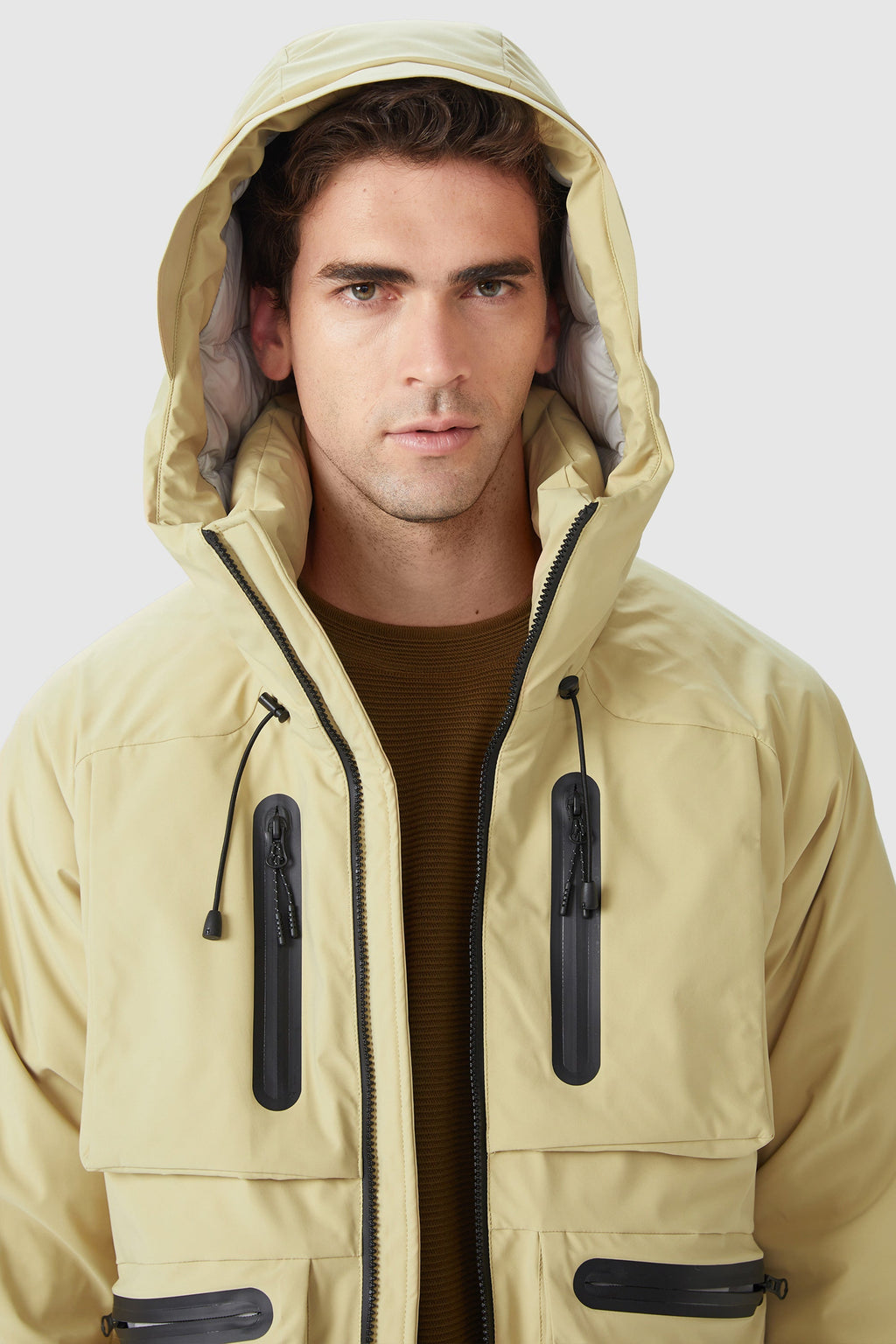 Multi-pockets Hooded Down Jacket