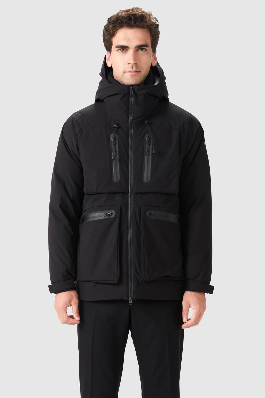 Multi-pockets Hooded Down Jacket