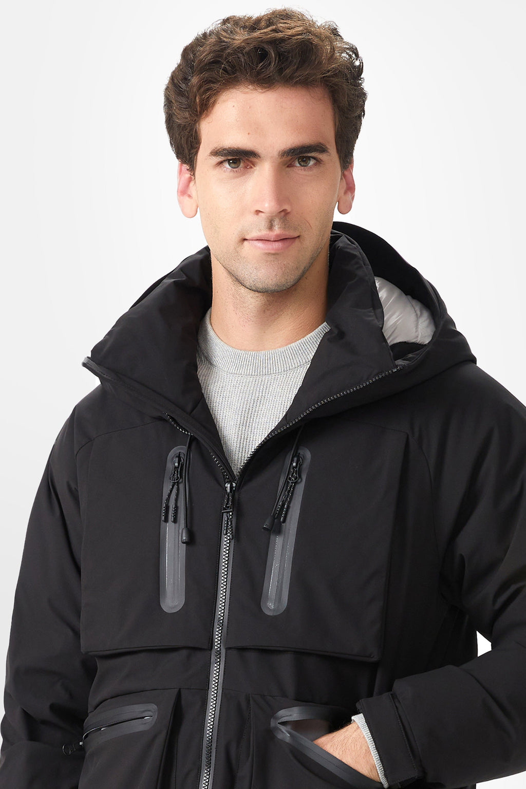 Multi-pockets Hooded Down Jacket