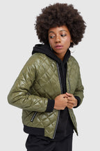 Plaid Style Lightweight Short Down Coat