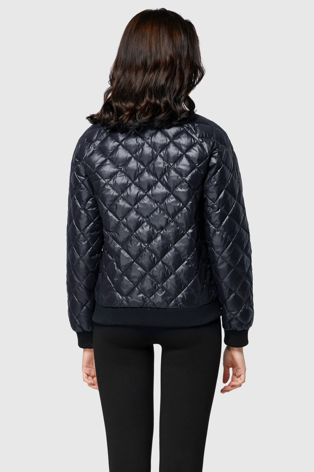 Plaid Style Lightweight Short Down Coat