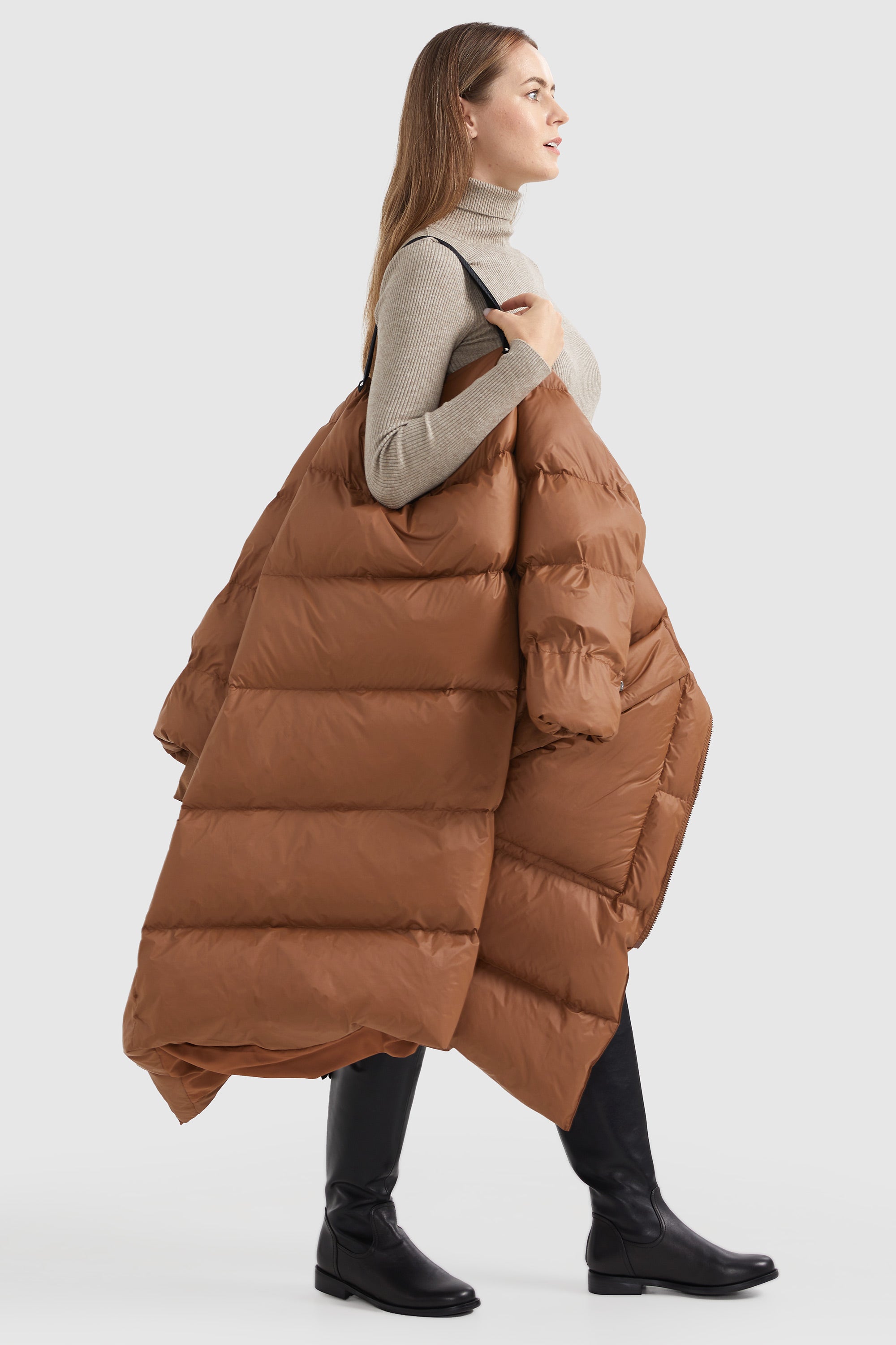 Puffer Long Stylish Winter Down Jacket with Warm Thickened Collar