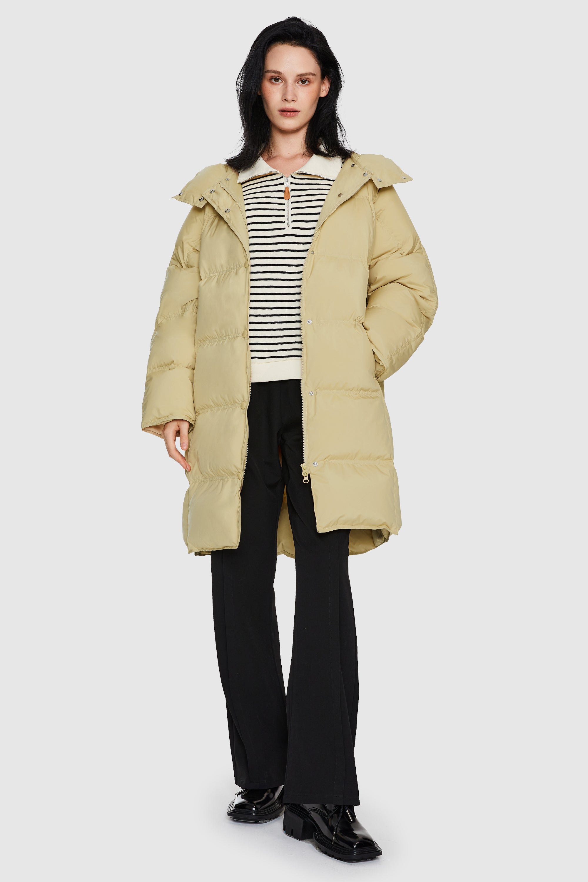 Puffy Puffer Down Jacket with Detachable Hood