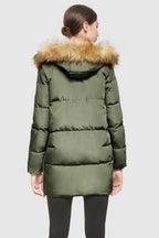 Removable Fur Large Pockets Down Jacket