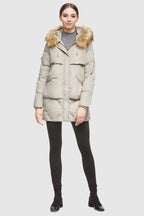 Removable Fur Large Pockets Down Jacket