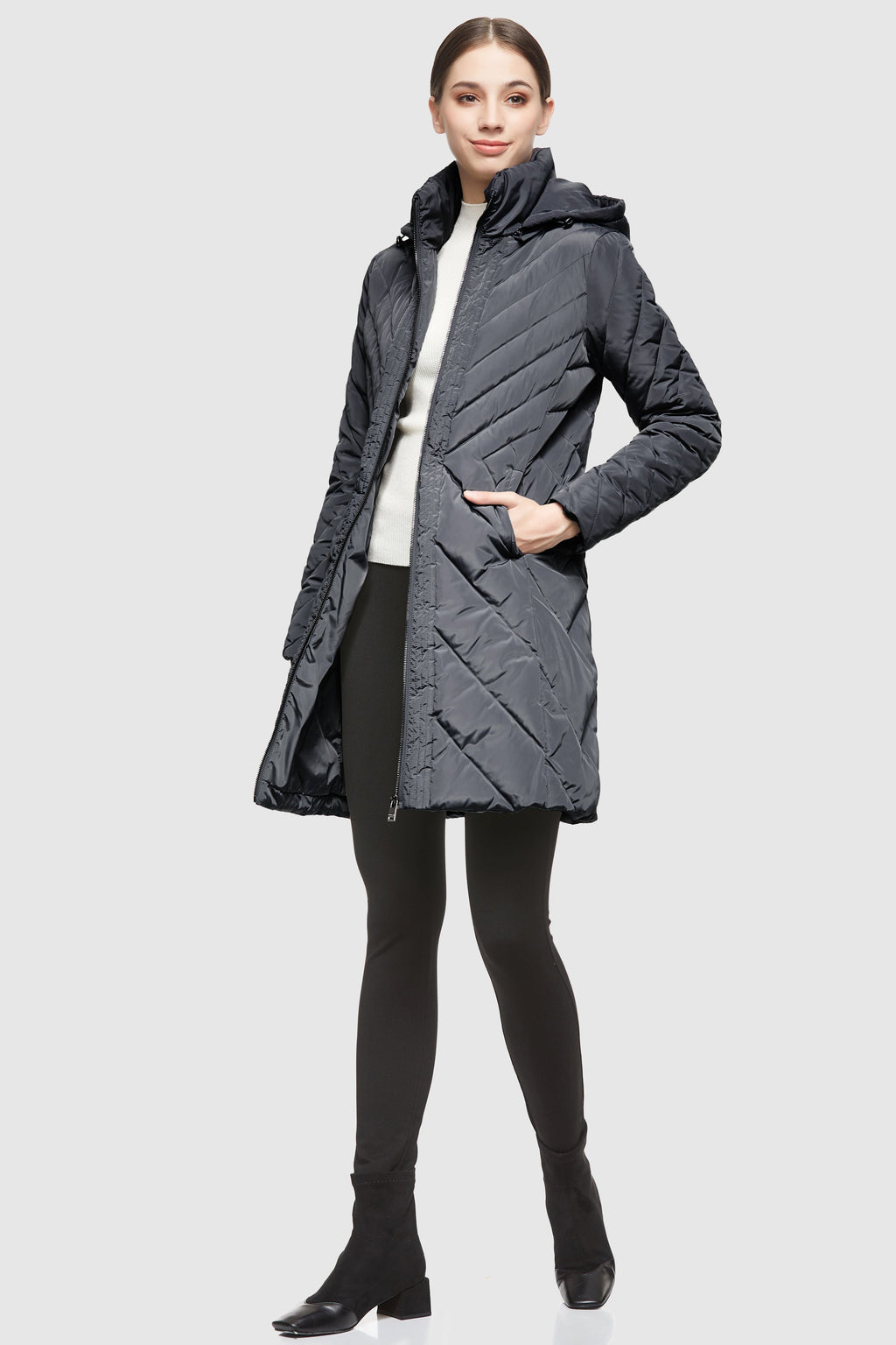 Removable Hooded Winter Down Coat