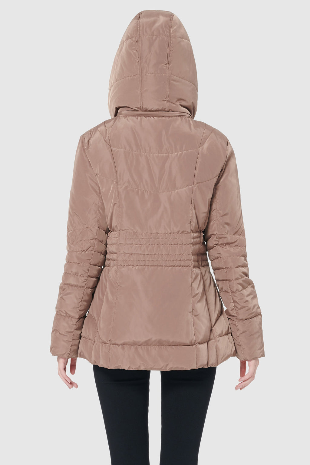 Short Down Coat with Removable Hood