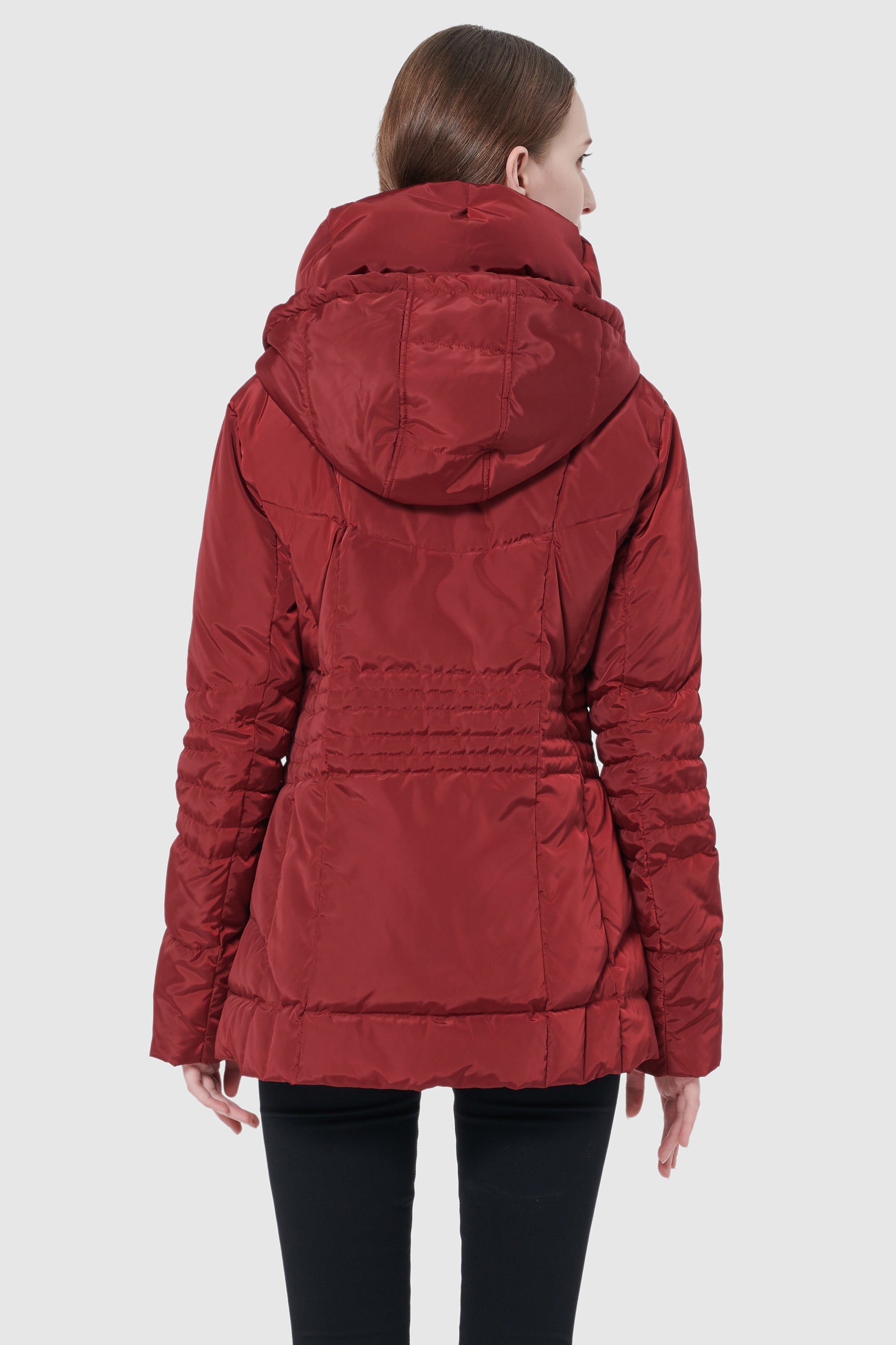 Short Down Coat with Removable Hood