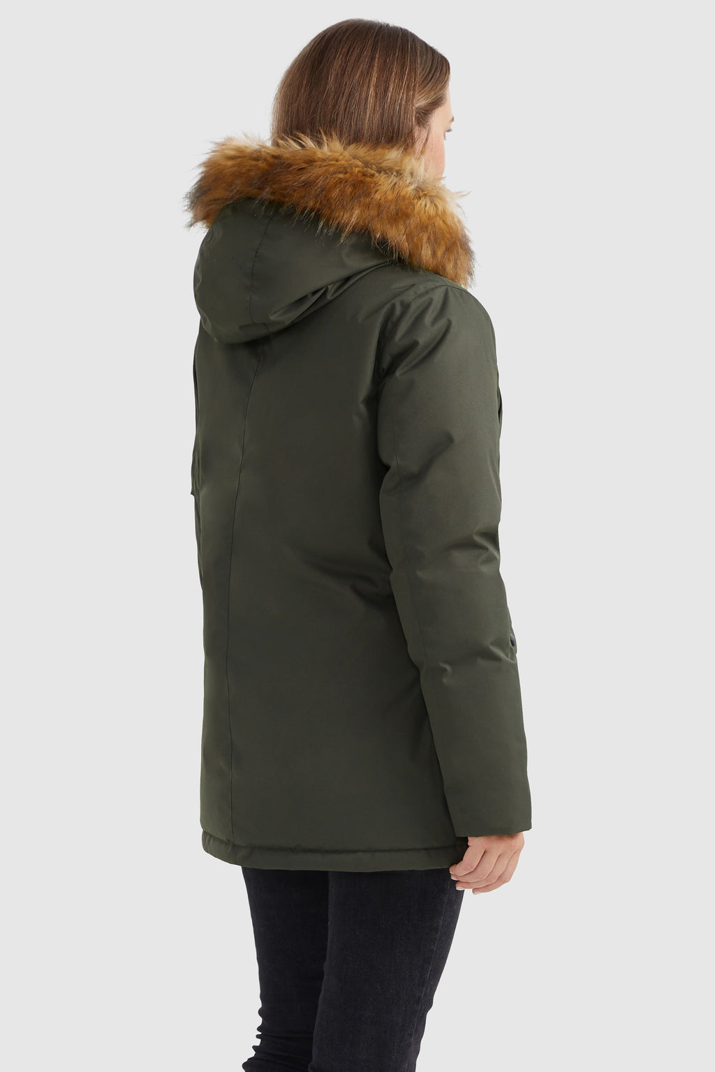 Thickened Parka Down Coat with Faux Fur Trim Hood