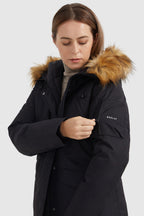 Thickened Parka Down Coat with Faux Fur Trim Hood