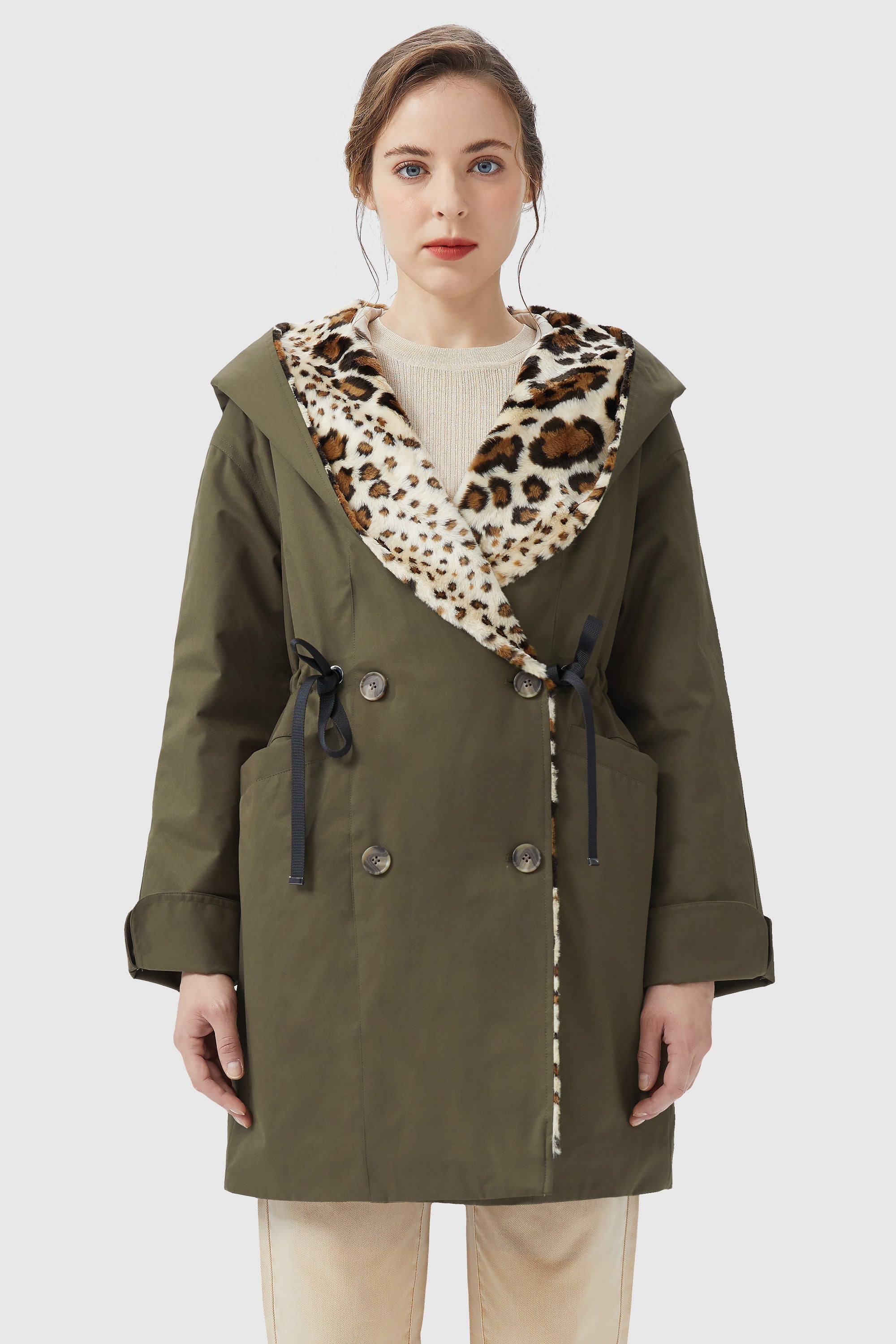 Thickened Lapel Winter Jacket with Hood