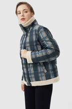 Thickened Plaid Print Down Jacket