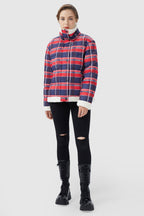 Thickened Plaid Print Down Jacket