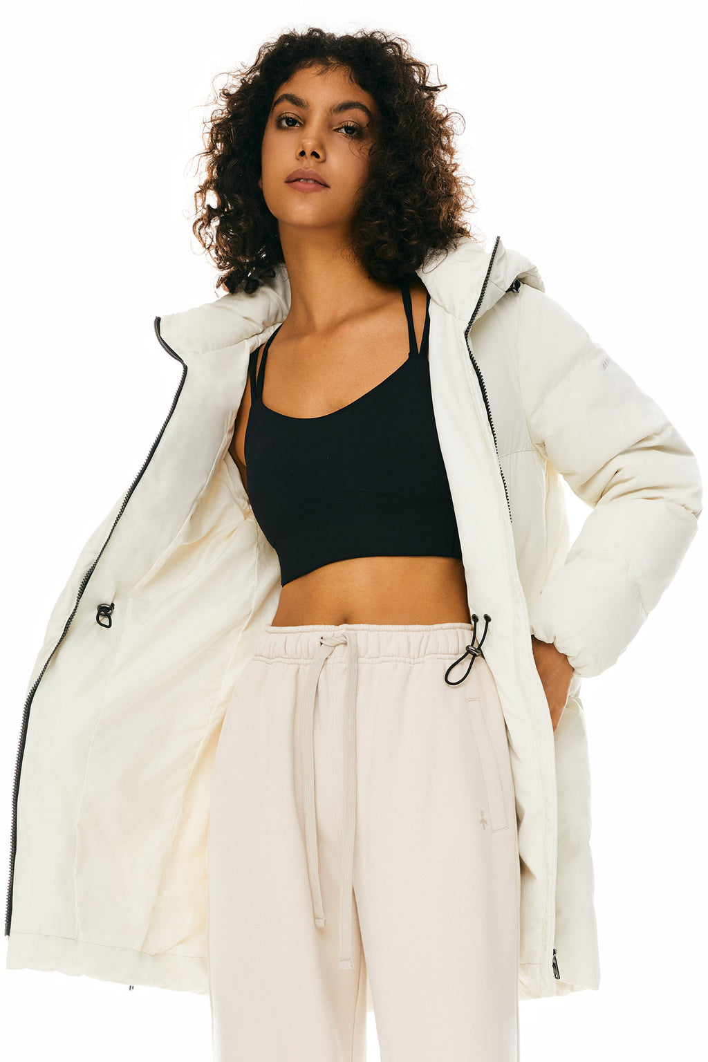 Two-Way Zipper Hooded Down Puffer Jacket