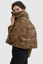 Ultra Short Leopard-Print Down Jacket