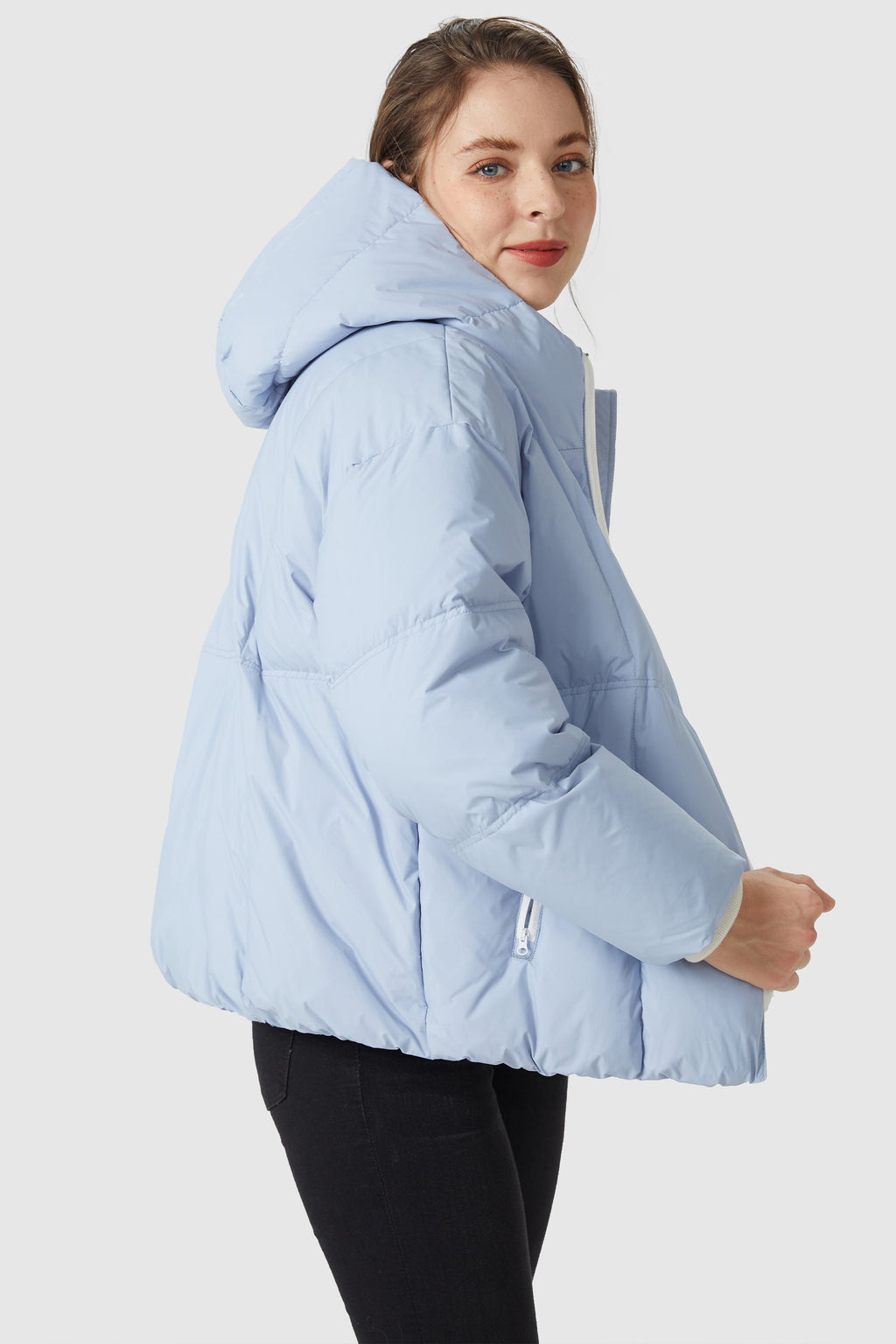 Ultra-Short Puffer Coat with Hood