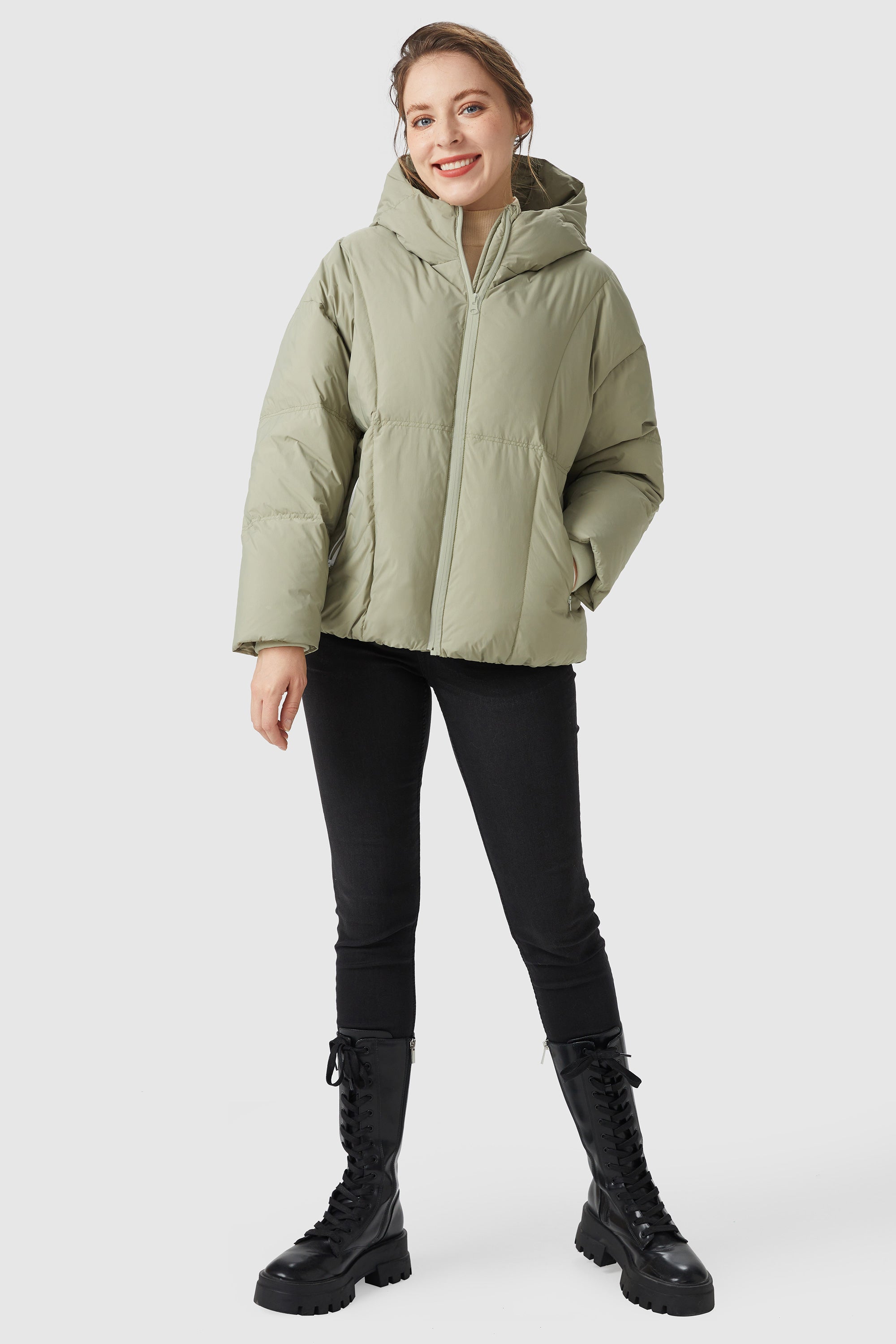 Ultra-Short Puffer Coat with Hood