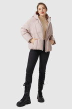 Ultra-Short Puffer Coat with Hood