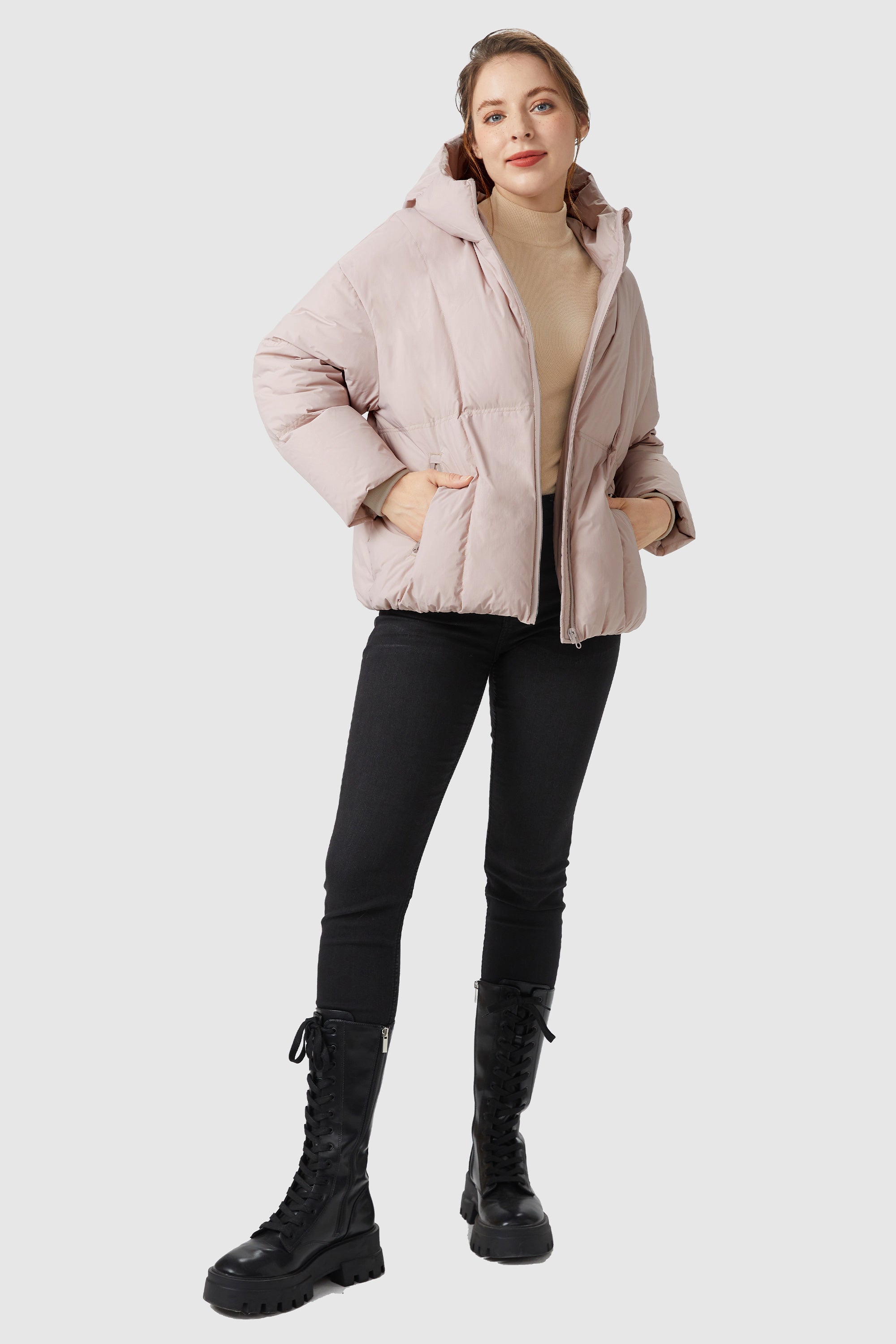 Ultra-Short Puffer Coat with Hood