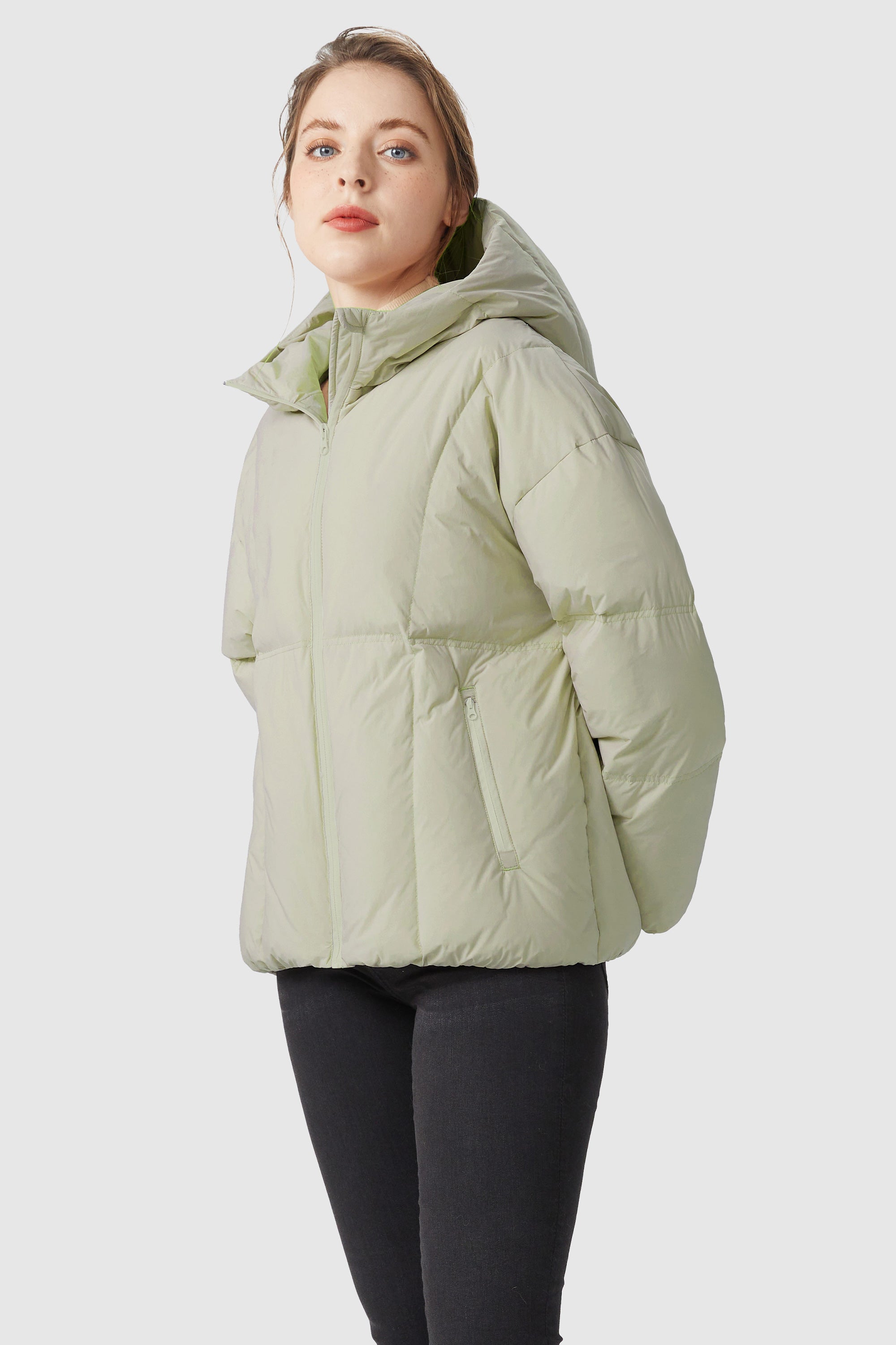 Ultra-Short Puffer Coat with Hood