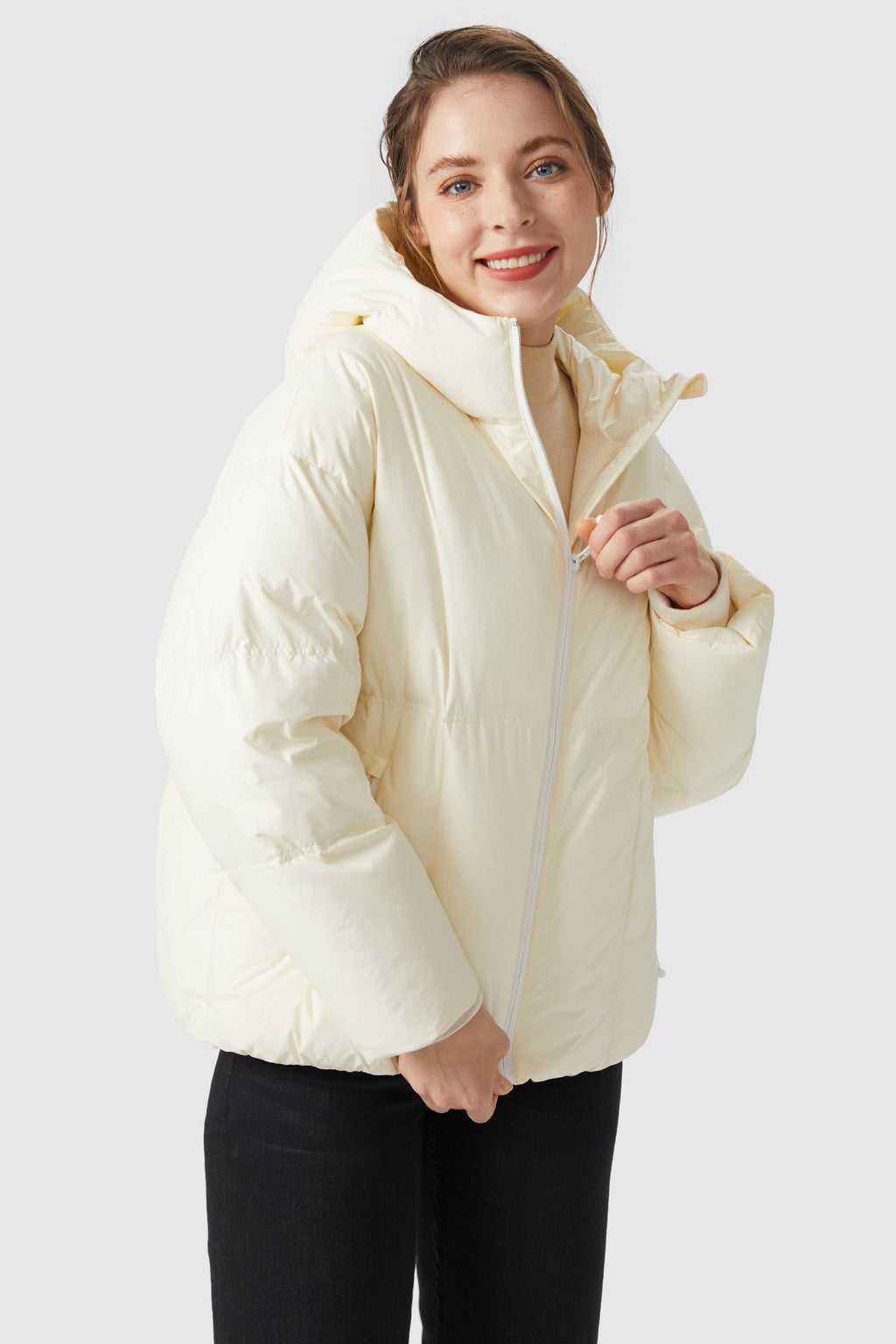 Ultra-Short Puffer Coat with Hood