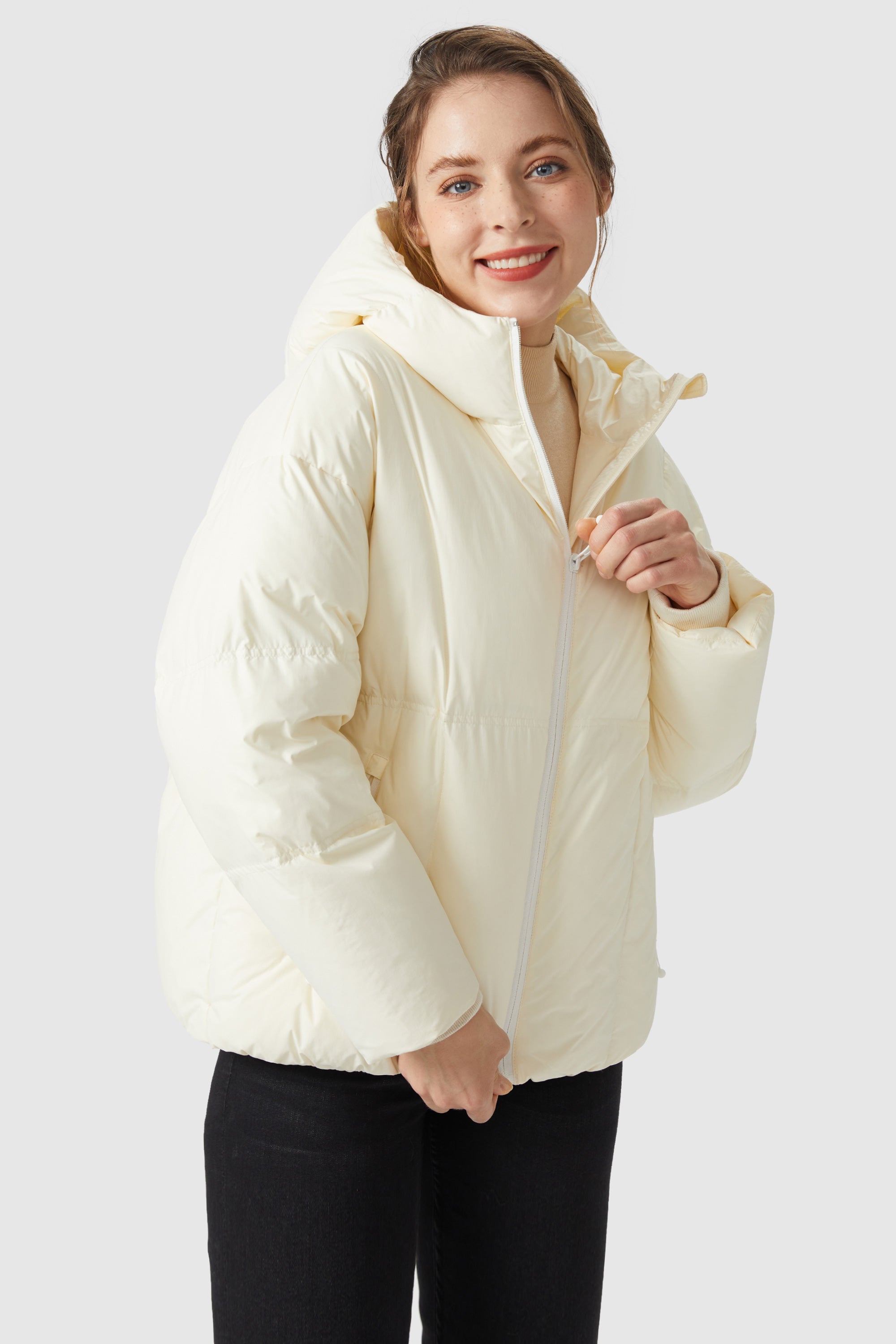 Ultra-Short Puffer Coat with Hood