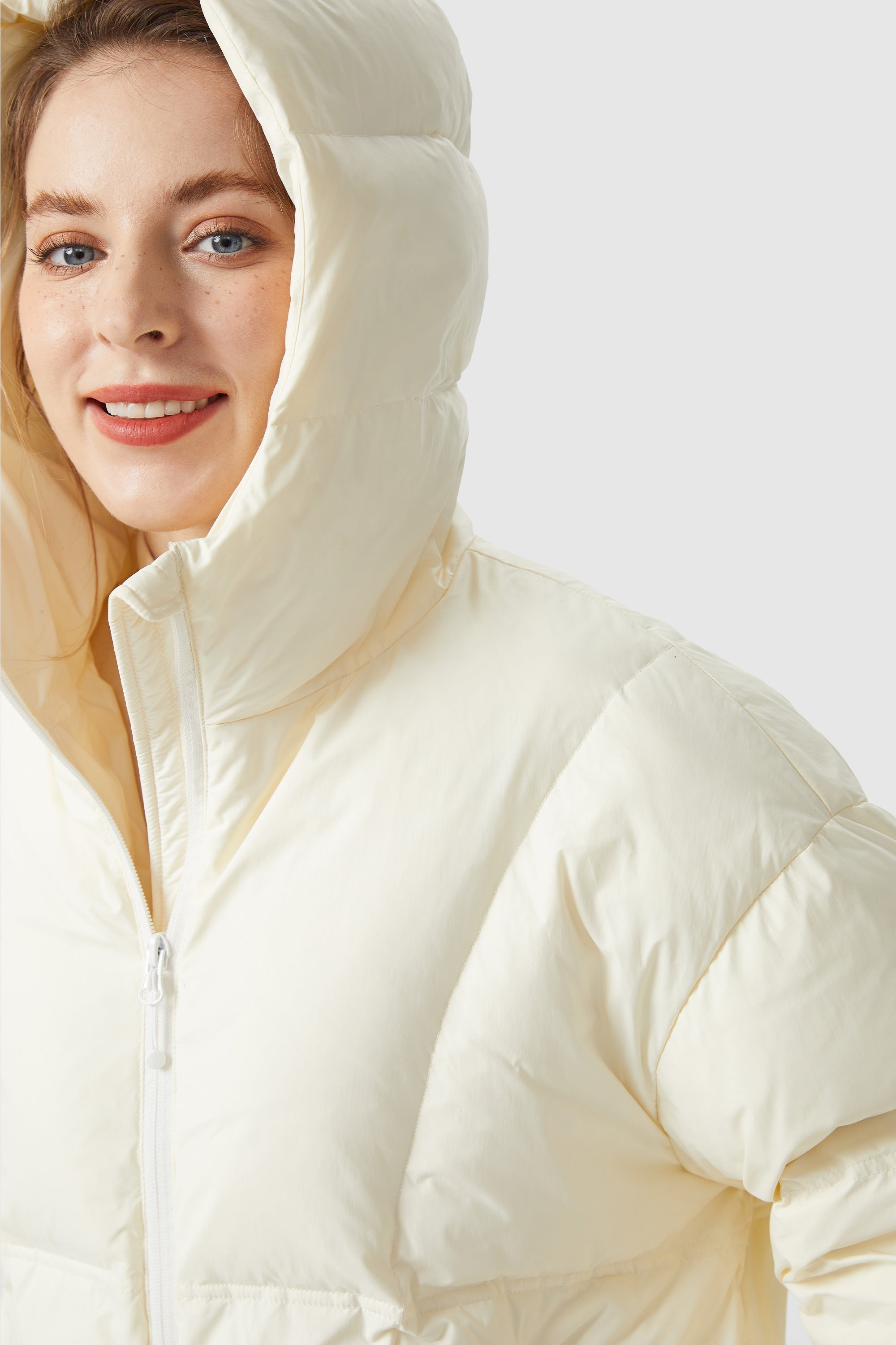 Ultra-Short Puffer Coat with Hood
