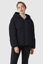 Ultra-Short Puffer Coat with Hood