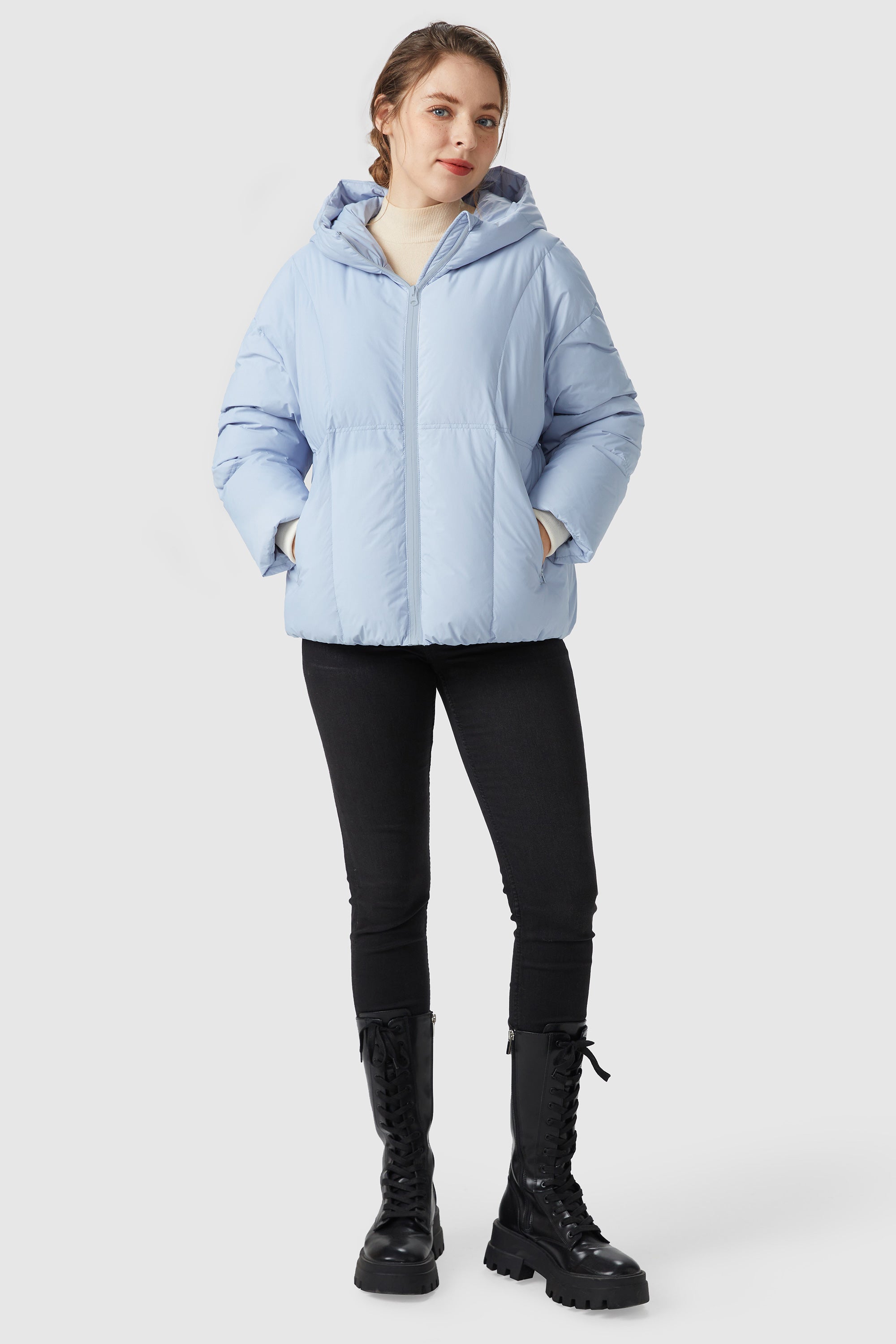 Ultra-Short Puffer Coat with Hood
