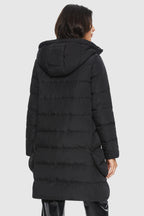 Unique Cut Hooded Down Puffer Coat