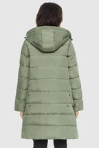 Unique Cut Hooded Down Puffer Coat