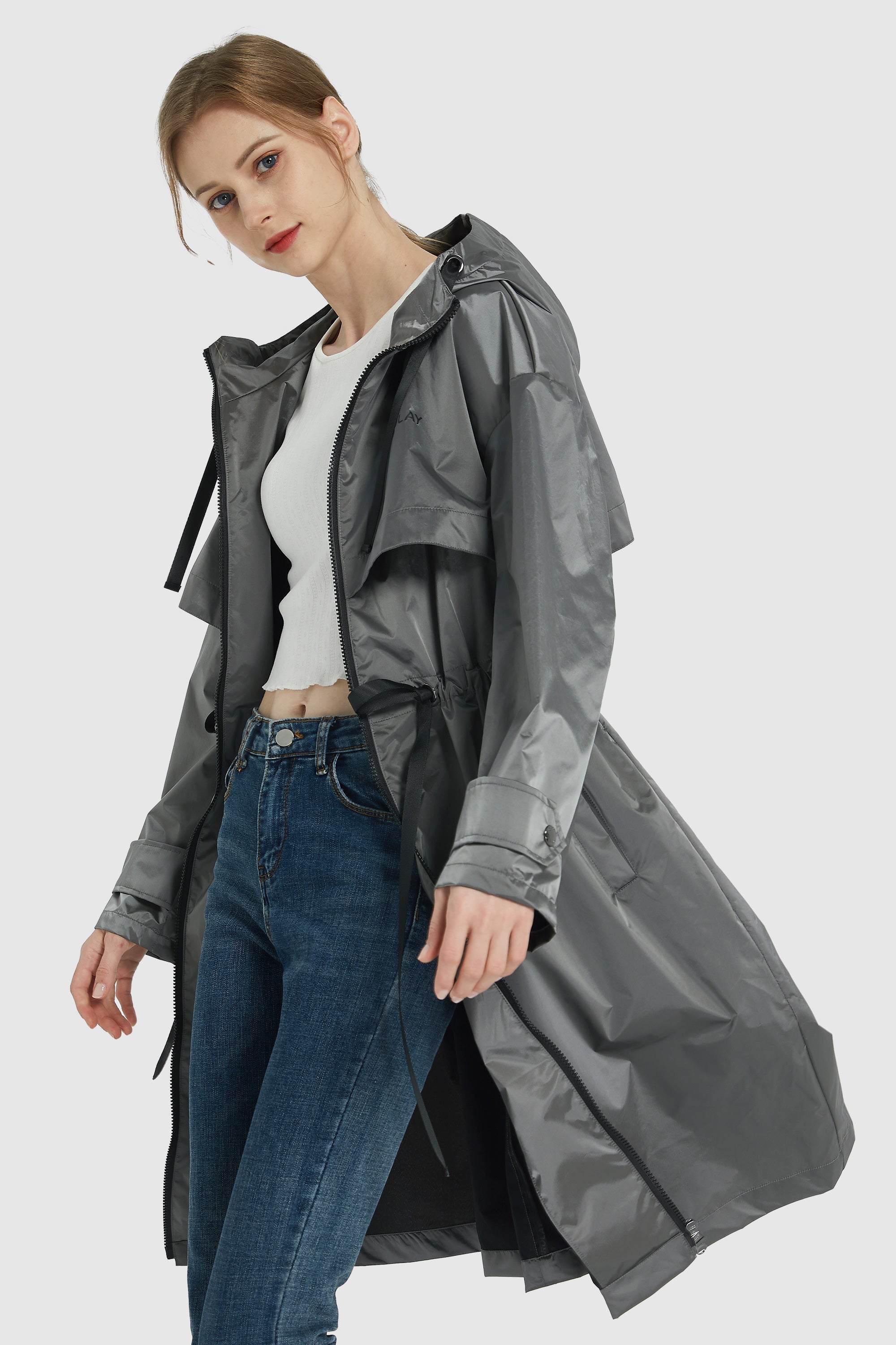 Waist Drawstring Outdoor Windbreaker