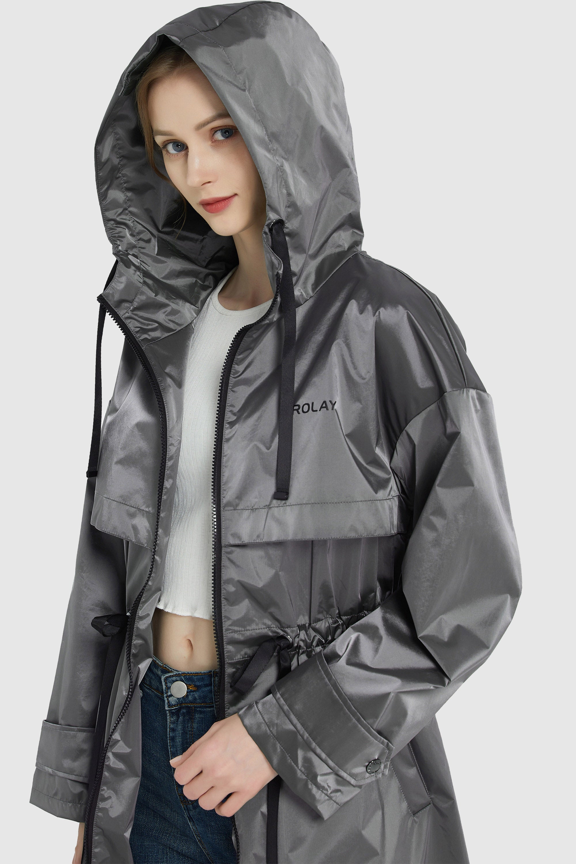 Waist Drawstring Outdoor Windbreaker