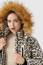 Waterproof Leopard Print Down Jacket