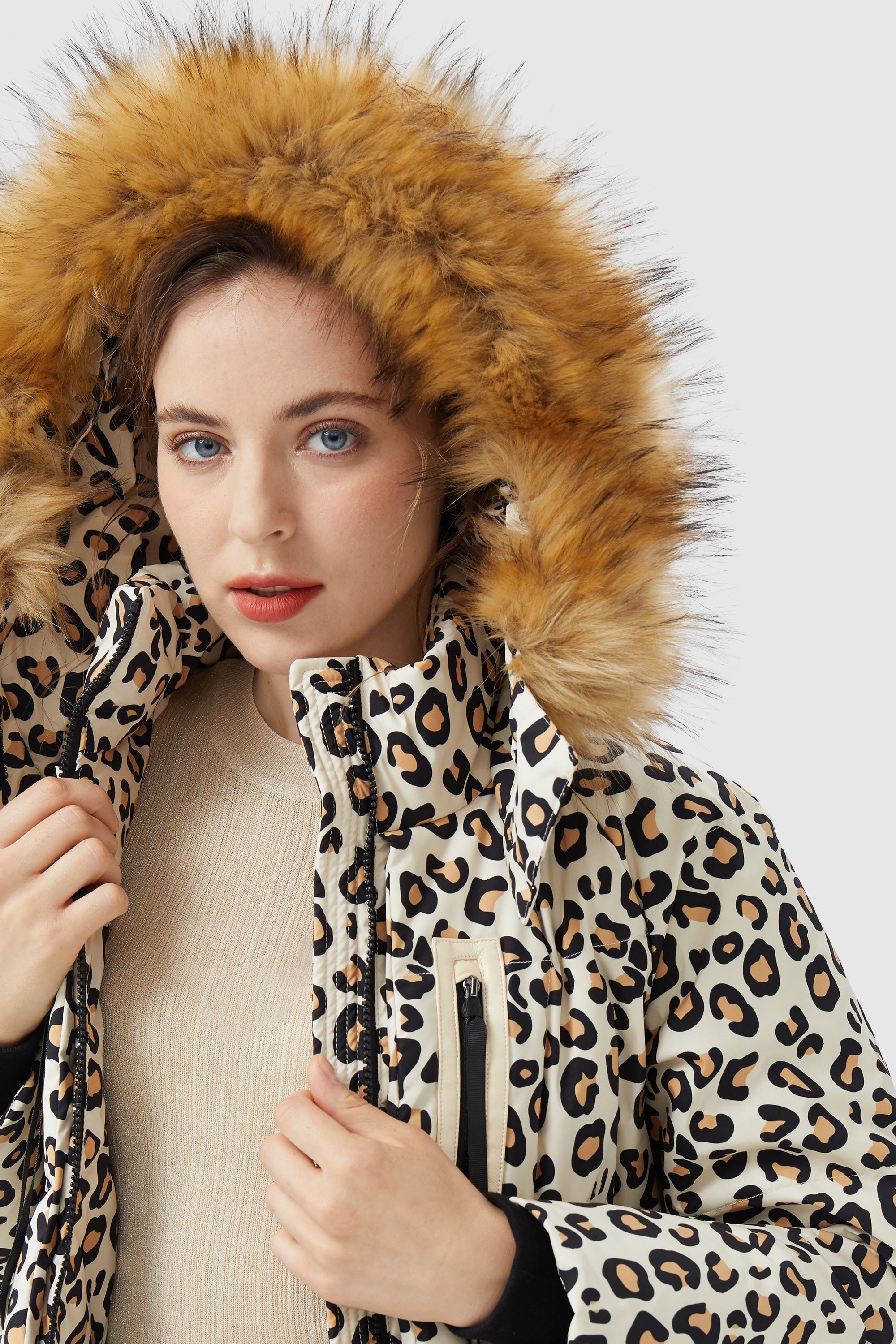 Waterproof Leopard Print Down Jacket