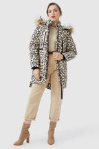 Waterproof Leopard Print Down Jacket