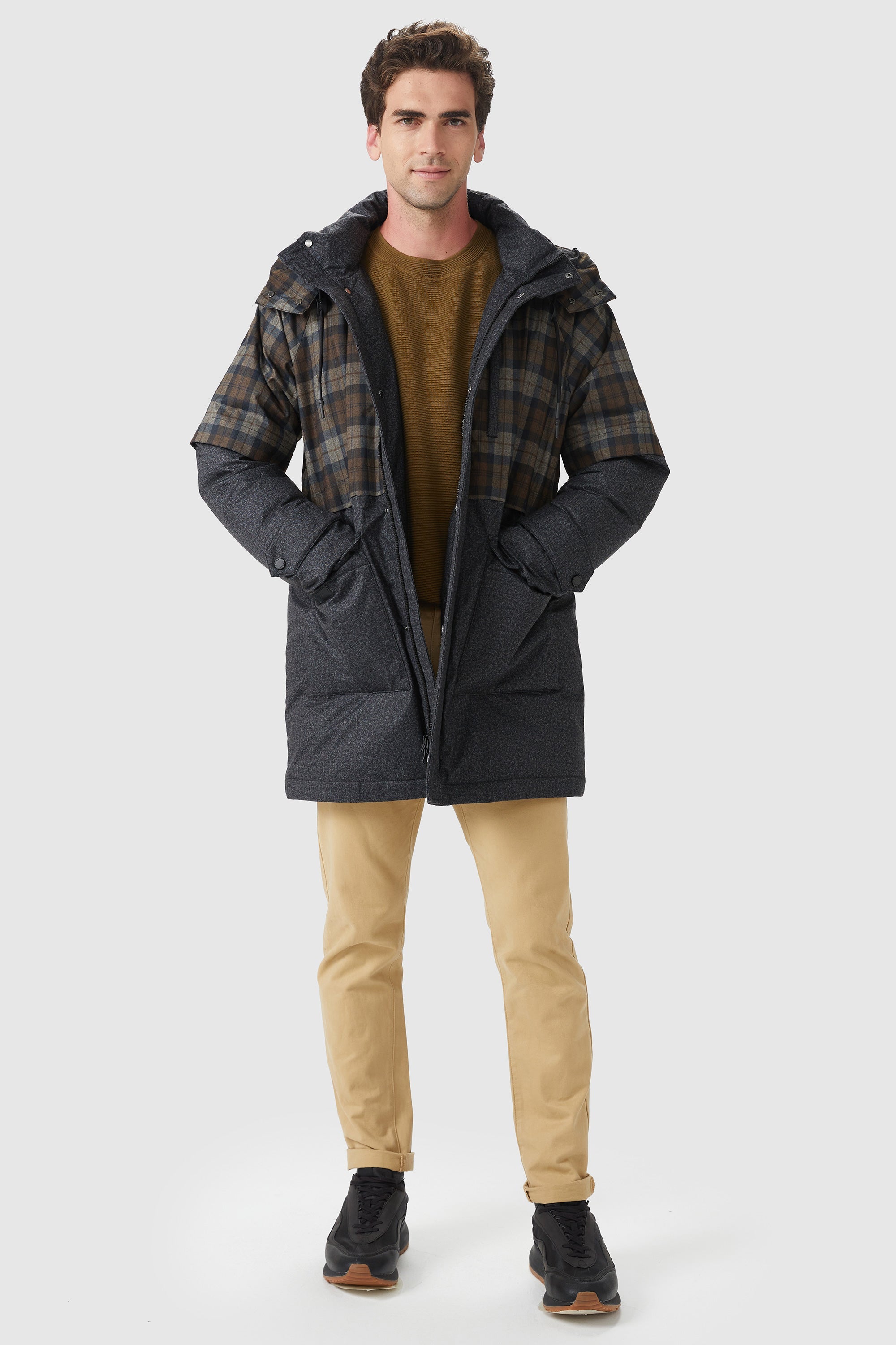 Windproof Down Jacket with Hood