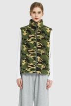 Zip Closure Stand-up Collar Fleece Vest