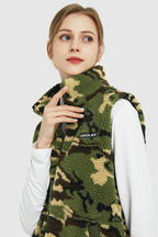 Zip Closure Stand-up Collar Fleece Vest