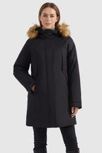 Zip up Snap button Hooded Parka Down Coat