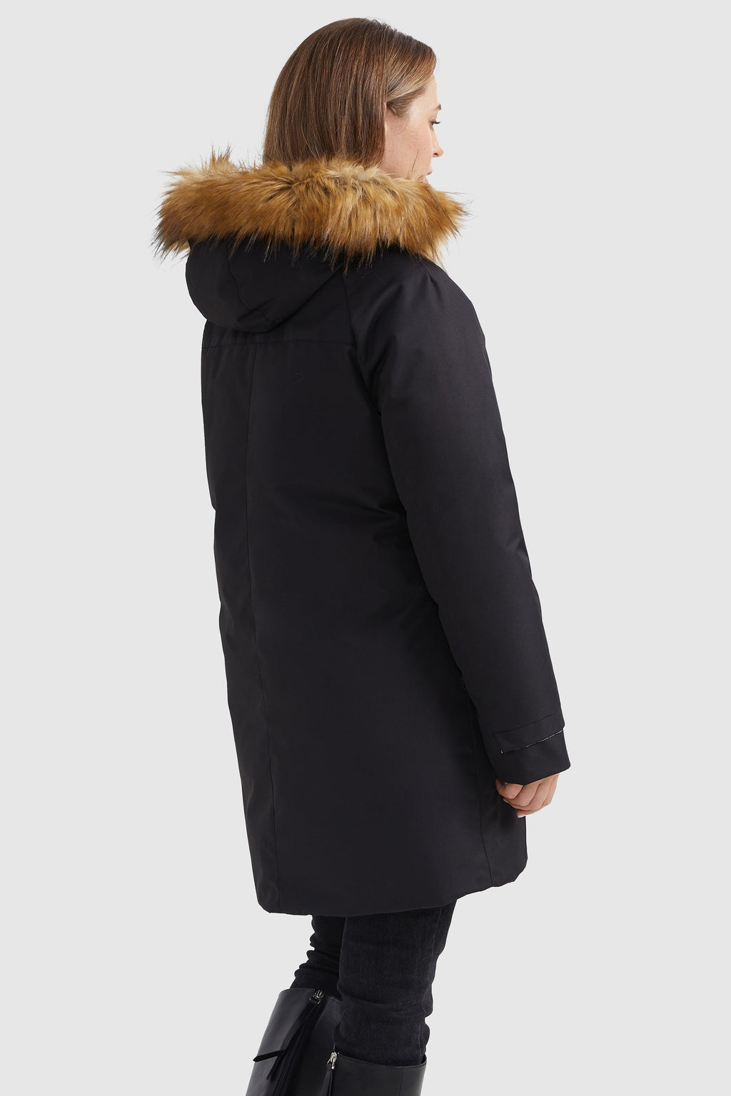 Zip up Snap button Hooded Parka Down Coat