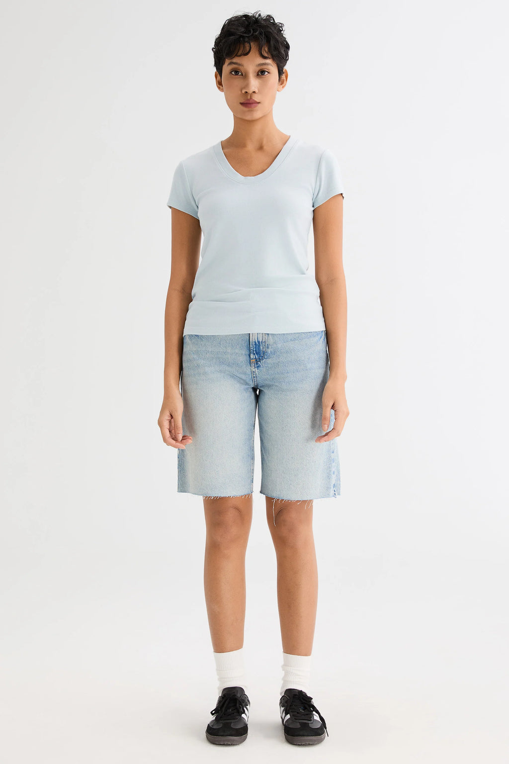 Slim-Fit Crew Neck Stretch Knit T-Shirt