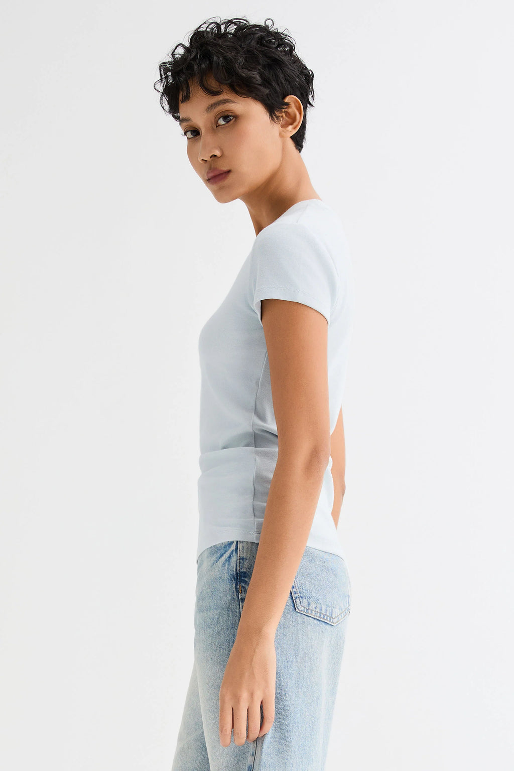 Slim-Fit Crew Neck Stretch Knit T-Shirt