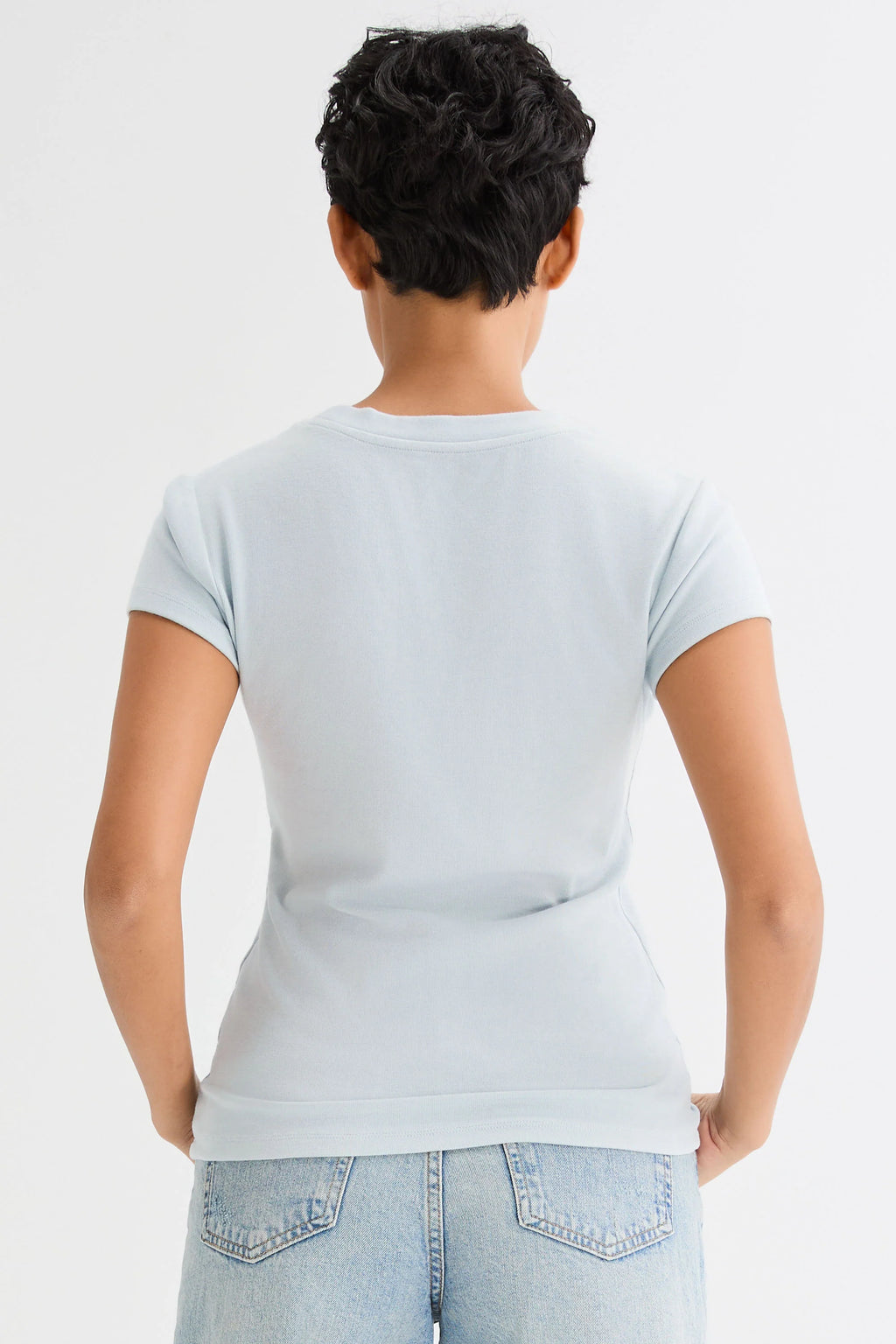 Slim-Fit Crew Neck Stretch Knit T-Shirt
