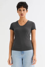 Slim-Fit Crew Neck Stretch Knit T-Shirt