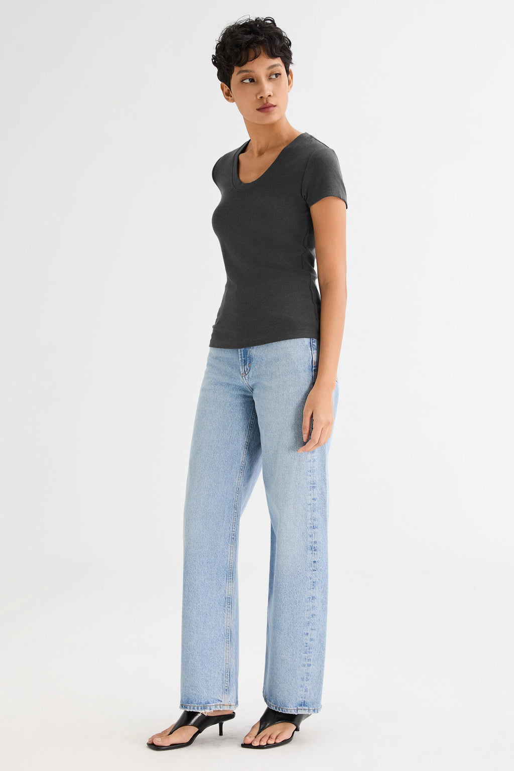 Slim-Fit Crew Neck Stretch Knit T-Shirt