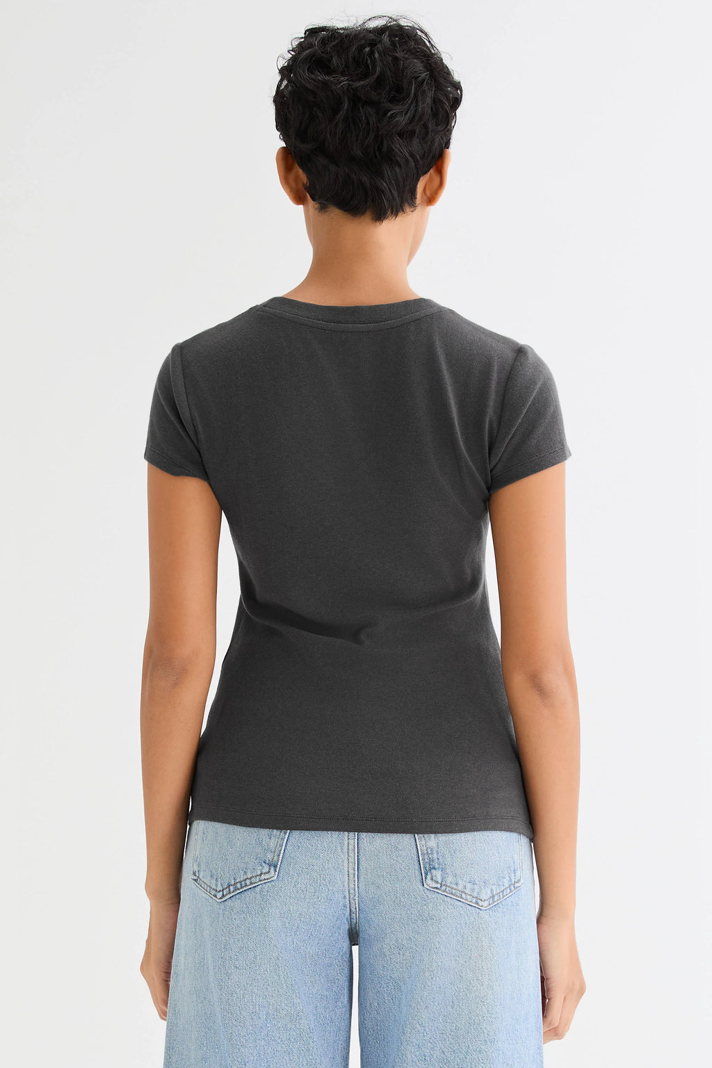 Slim-Fit Crew Neck Stretch Knit T-Shirt