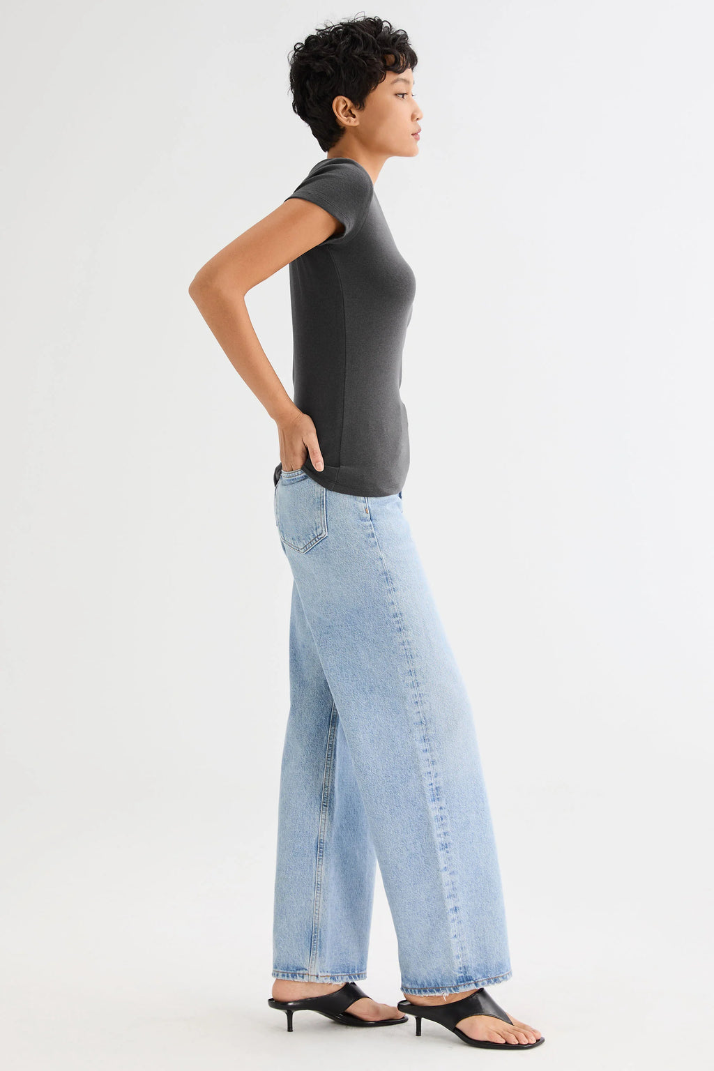 Slim-Fit Crew Neck Stretch Knit T-Shirt
