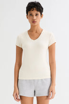 Slim-Fit Crew Neck Stretch Knit T-Shirt